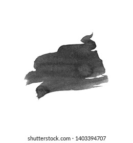 Vector Brush Stroke. Grunge Ink pen. Distressed quill. Black Modern Textured pen Stroke. Curls of a spiral drawn with ink by a sharp feather