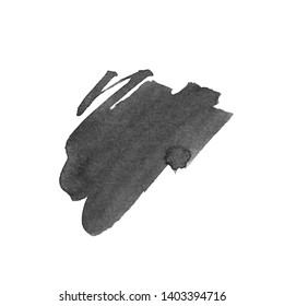 Vector Brush Stroke. Grunge Ink pen. Distressed quill. Black Modern Textured pen Stroke. Curls of a spiral drawn with ink by a sharp feather