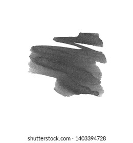 Vector Brush Stroke. Grunge Ink pen. Distressed quill. Black Modern Textured pen Stroke. Curls of a spiral drawn with ink by a sharp feather