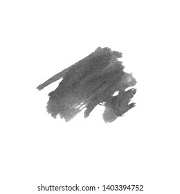 Vector Brush Stroke. Grunge Ink pen. Distressed quill. Black Modern Textured pen Stroke. Curls of a spiral drawn with ink by a sharp feather