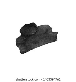 Vector Brush Stroke. Grunge Ink pen. Distressed quill. Black Modern Textured pen Stroke. Curls of a spiral drawn with ink by a sharp feather