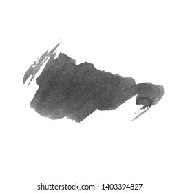 Vector Brush Stroke. Grunge Ink pen. Distressed quill. Black Modern Textured pen Stroke. Curls of a spiral drawn with ink by a sharp feather