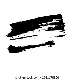 Vector Brush Stroke. Grunge Ink pen. Distressed quill. Black circle Modern Textured pen Stroke. drawn with ink by a sharp feather