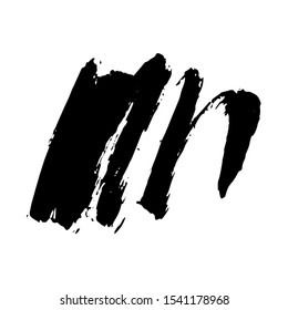 Vector Brush Stroke. Grunge Ink pen. Distressed quill. Black circle Modern Textured pen Stroke. drawn with ink by a sharp feather