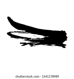 Vector Brush Stroke. Grunge Ink pen. Distressed quill. Black circle Modern Textured pen Stroke. drawn with ink by a sharp feather