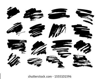 Vector Brush Stroke. Grunge Ink pen. Distressed quill. Black circle Modern Textured pen Stroke. Curls of a spiral drawn with ink by a sharp feather