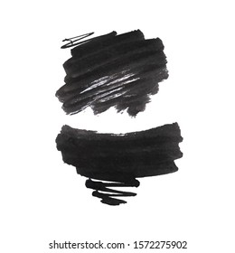 Carrera de cepillo de Vector. Pluma de tinta Grunge. Púrpura angustiada. Pluma texturizada moderna negra. Rizos de una espiral dibujado con tinta por una pluma afilada