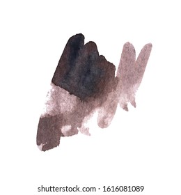 Vector Brush Stroke. Grunge Ink pen. Distressed quill. Black Modern Textured pen Stroke. Curls of a spiral drawn with ink by a sharp feather