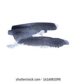 Vector Brush Stroke. Grunge Ink pen. Distressed quill. Black Modern Textured pen Stroke. Curls of a spiral drawn with ink by a sharp feather