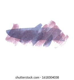 Vector Brush Stroke. Grunge Ink pen. Distressed quill. Black Modern Textured pen Stroke. Curls of a spiral drawn with ink by a sharp feather