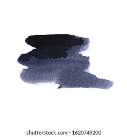 Vector Brush Stroke. Grunge Ink pen. Distressed quill. Black Modern Textured pen Stroke. Curls of a spiral drawn with ink by a sharp feather
