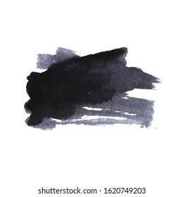 Vector Brush Stroke. Grunge Ink pen. Distressed quill. Black Modern Textured pen Stroke. Curls of a spiral drawn with ink by a sharp feather