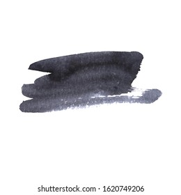 Vector Brush Stroke. Grunge Ink pen. Distressed quill. Black Modern Textured pen Stroke. Curls of a spiral drawn with ink by a sharp feather