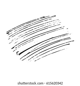 Vector Brush Stroke. Grunge Ink pen. Distressed quill. Black Modern Textured pen Stroke.