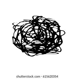 Vector Brush Stroke. Grunge Ink pen. Distressed quill. Black Modern Textured pen Stroke.