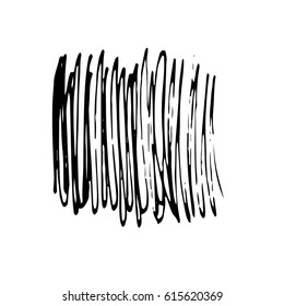 Vector Brush Stroke. Grunge Ink pen. Distressed quill. Black Modern Textured pen Stroke.