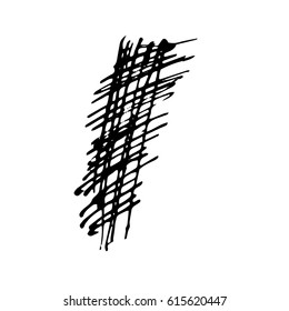 Vector Brush Stroke. Grunge Ink pen. Distressed quill. Black Modern Textured pen Stroke.
