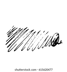 Vector Brush Stroke. Grunge Ink pen. Distressed quill. Black Modern Textured pen Stroke.