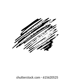 Vector Brush Stroke. Grunge Ink pen. Distressed quill. Black Modern Textured pen Stroke.