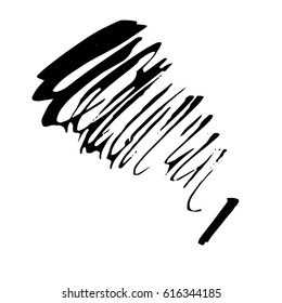 Vector Brush Stroke. Grunge Ink pen. Distressed quill. Black Modern Textured pen Stroke.