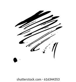 Vector Brush Stroke. Grunge Ink pen. Distressed quill. Black Modern Textured pen Stroke.