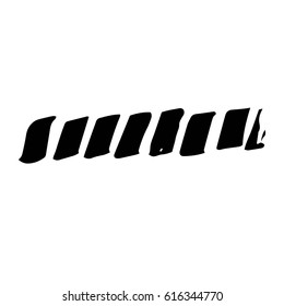 Vector Brush Stroke. Grunge Ink pen. Distressed quill. Black Modern Textured pen Stroke.