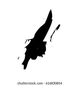 Vector Brush Stroke. Grunge Ink pen. Distressed quill. Black Modern Textured pen Stroke.