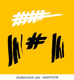Vector Brush Stroke. Grunge Ink pen. Distressed quill. Black Modern Textured pen Stroke. set