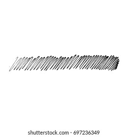 Vector Brush Stroke. Grunge Ink pen. Distressed quill. Black Modern Textured pen Stroke. Curls of a spiral drawn with ink by a sharp feather