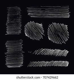 Vector Brush Stroke. Grunge Ink pen. Distressed quill. Black Modern Textured pen Stroke. set