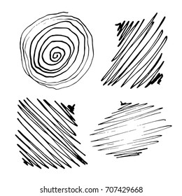 Vector Brush Stroke. Grunge Ink pen. Distressed quill. Black Modern Textured pen Stroke.