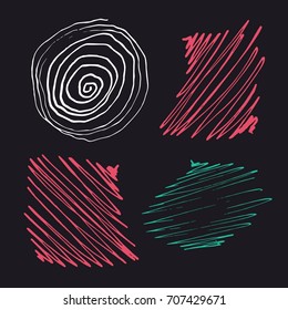 Vector Brush Stroke. Grunge Ink pen. Distressed quill. Black Modern Textured pen Stroke. set