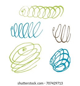 Vector Brush Stroke. Grunge Ink pen. Distressed quill. Black Modern Textured pen Stroke. set