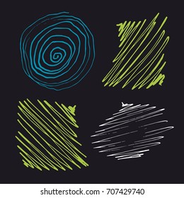 Vector Brush Stroke. Grunge Ink pen. Distressed quill. Black Modern Textured pen Stroke. set