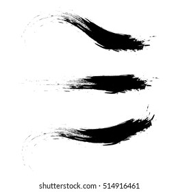 Vector brush Stroke. Grunge Paint stripe. Black isolated paintbrush set. Modern Textured Shape