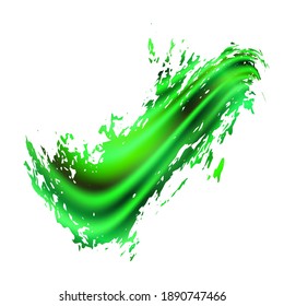 Vector Brush Stroke. Isolated Splash on White Backdrop. Watercolor Textured Background. Green and Aqua Menthe Sale Banner Brushstroke. Gradient Paintbrush. Abstract Fluid Splash. 