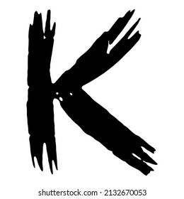 Letra de trazo de pincel vectorial sobre fondo blanco.Tipo de letra Grunge art.