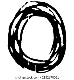 Vector brush stroke letter on white background.Grunge art font.