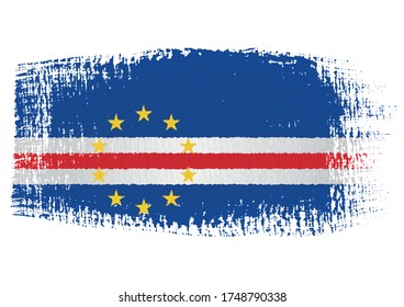 vector brush stroke on canvas Cape Verde flag