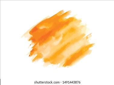 vector brush stroke orange watercolor background.creative illustration