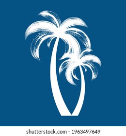 Vector Brush Stroke Palm Trees Icon Stock Vector (Royalty Free ...