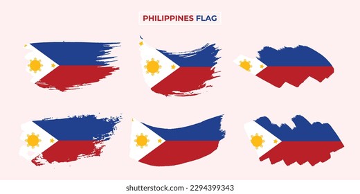 Vector brush stroke philippines flag illustration