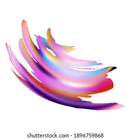 Vector Brush Stroke. Proton Purple Isolated Splash on White Backdrop. Sale Banner Brushstroke. Gradient Paintbrush. Watercolor Textured Background. Abstract Fluid Splash. 