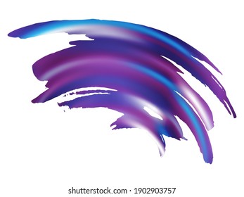 Vector Brush Stroke. Proton Purple Isolated Splash on White Backdrop. Abstract Fluid Splash.  Sale Banner Brushstroke. Gradient Paintbrush. Watercolor Textured Background.
