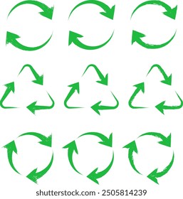 Vector Brush Stroke Recycle Sign