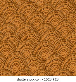 Vector brush stroke seamless pattern background with hand drawn elements  in african style