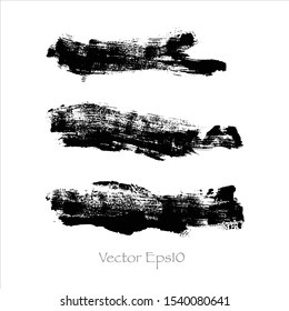 Vector brush stroke set background.paint grunge creative illustration