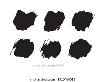 vector brush stroke set black watercolor.creative illustration image