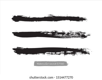 vector brush stroke set black watercolor. creative graffiti illustration image.