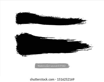 vector brush stroke set color black watercolor background.creative illustration.